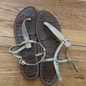 Lightly worn strap up sandals